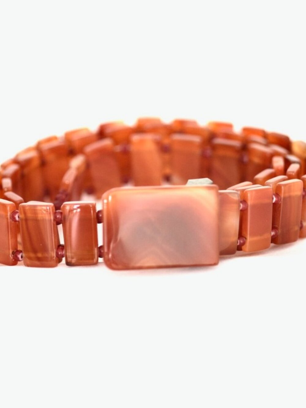 Unique Honey Coloured Banded Agate Art Deco Belt